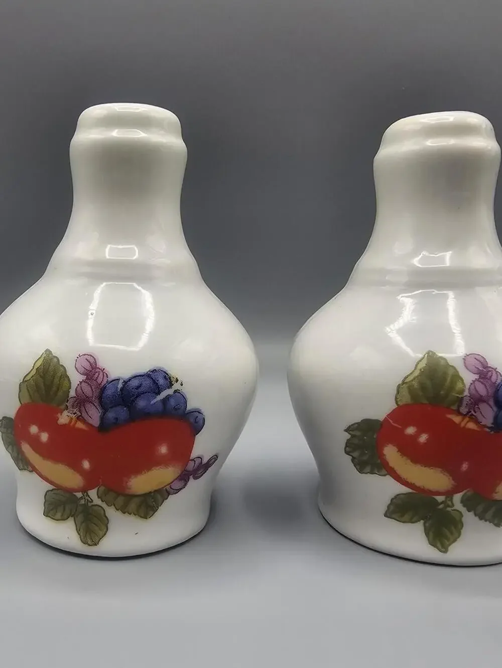 Vintage Ceramic Salt and Pepper Shakers with Fruit Design